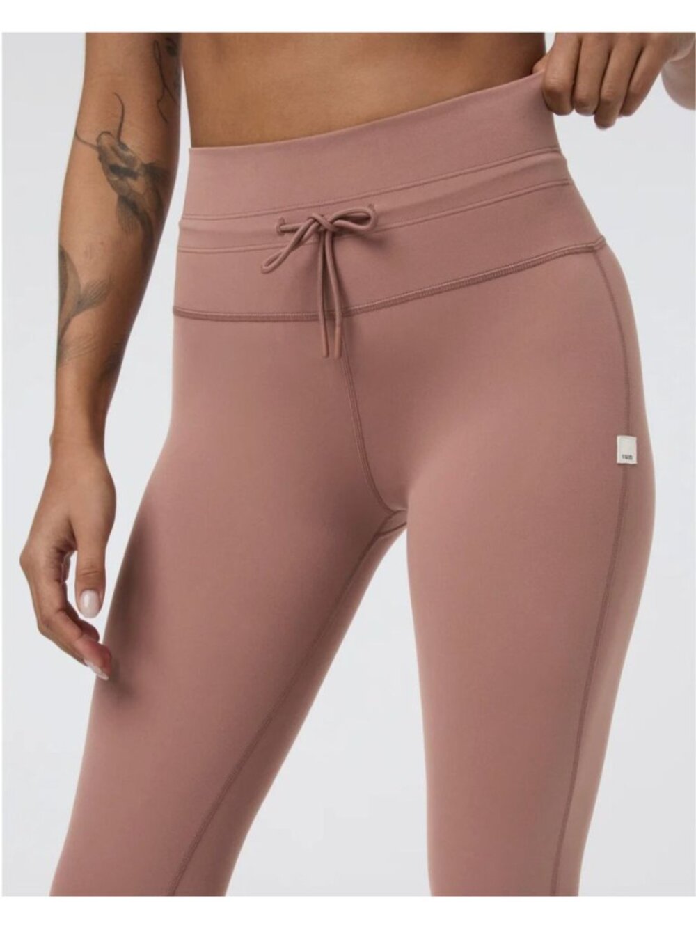 VUORI Daily Legging Womens S Sedona Brown Mauve Drawstring High-Waisted Leggings - Picture 12 of 15